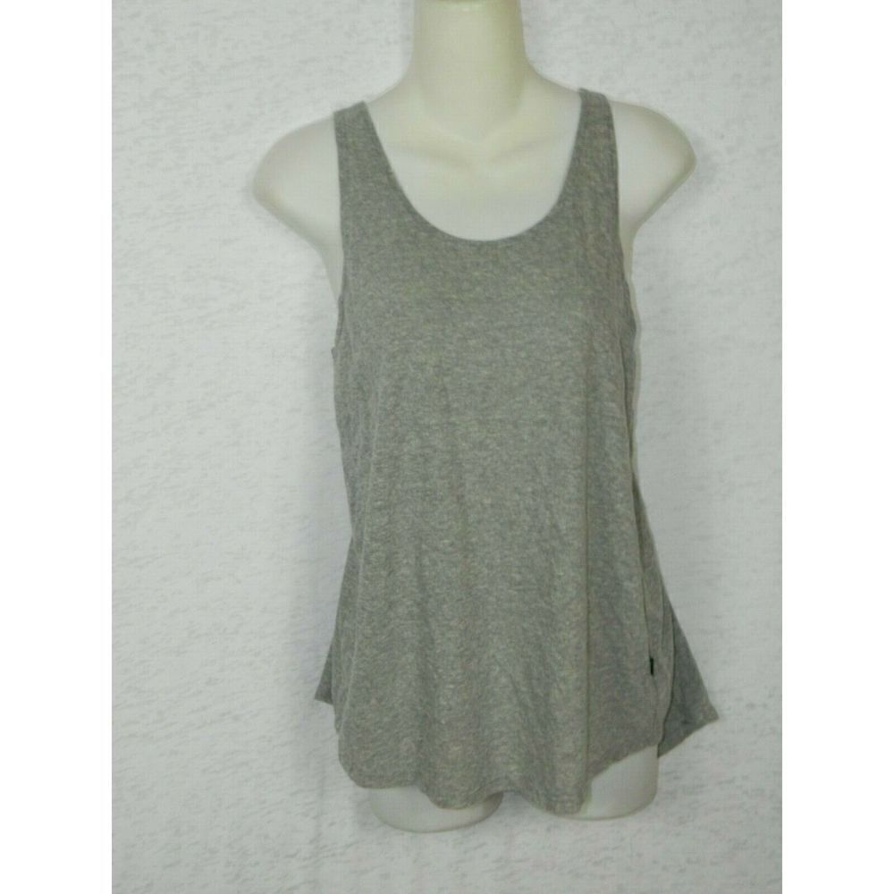 Terez Tank Top Gray Shirt Strappy Open Back Size X-Small